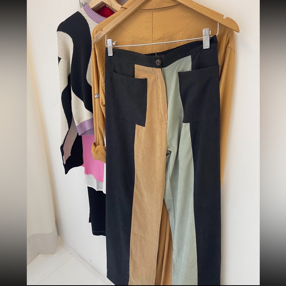 Pastiche two toned suede pants